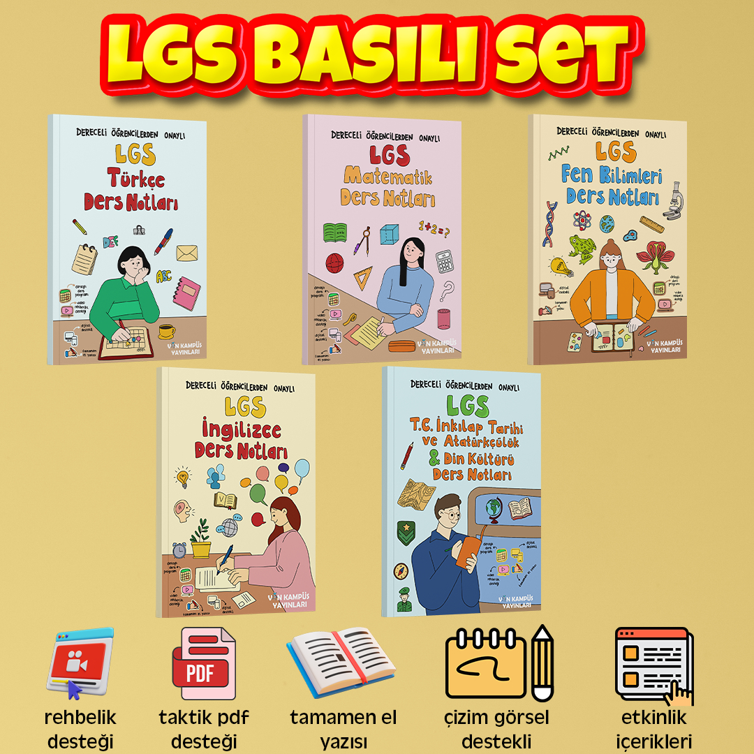 LGS BASKILI SET DERS NOTLARI TAMAMEN EL YAZISI VİN KAMPÜS